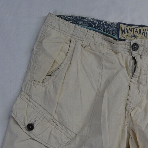 Mantaray 38 x 9" Khaki Lightweight Poplin Cargo‎ Shorts - Picture 2 of 7